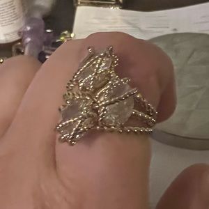 Gold plated CZ cocktail ring size 9